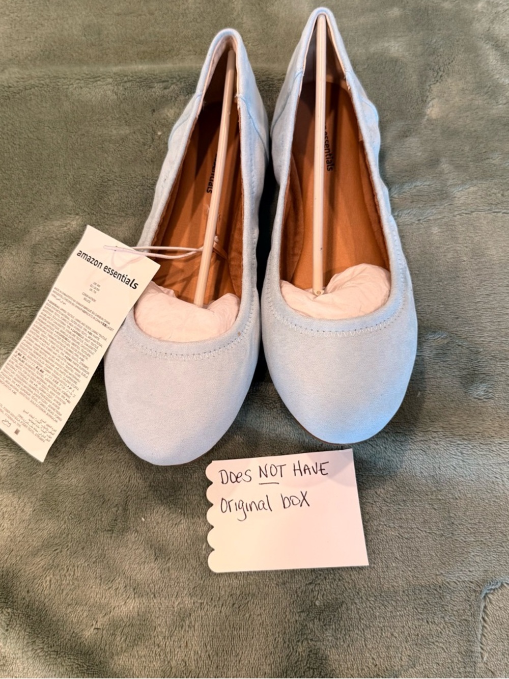 Amazon Essentials Ballet Flats Light Blue Women’s Size 9 NWT
